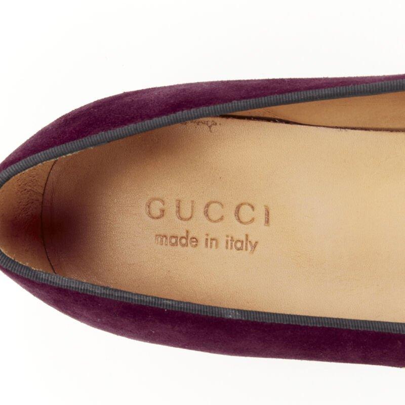 GUCCI Oriental Dragon embroidered burgundy suede laofer UK7 US8 EU41 4