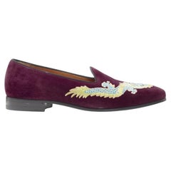 GUCCI Dragón Oriental bordado ante burdeos laofer UK7 US8 EU41
