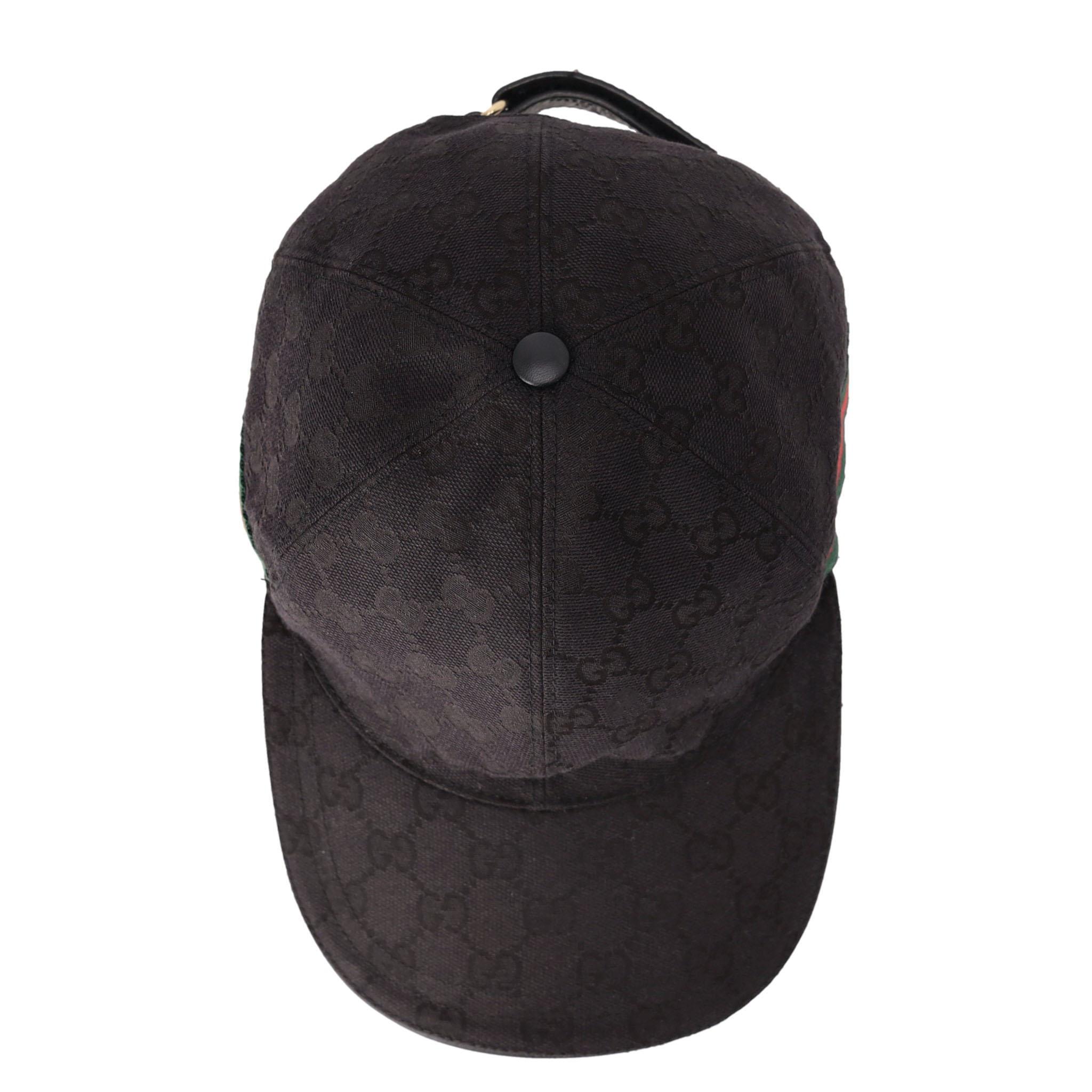 Gucci Original GG Canvas Baseball Cap With Web Stripe In Excellent Condition In London, GB