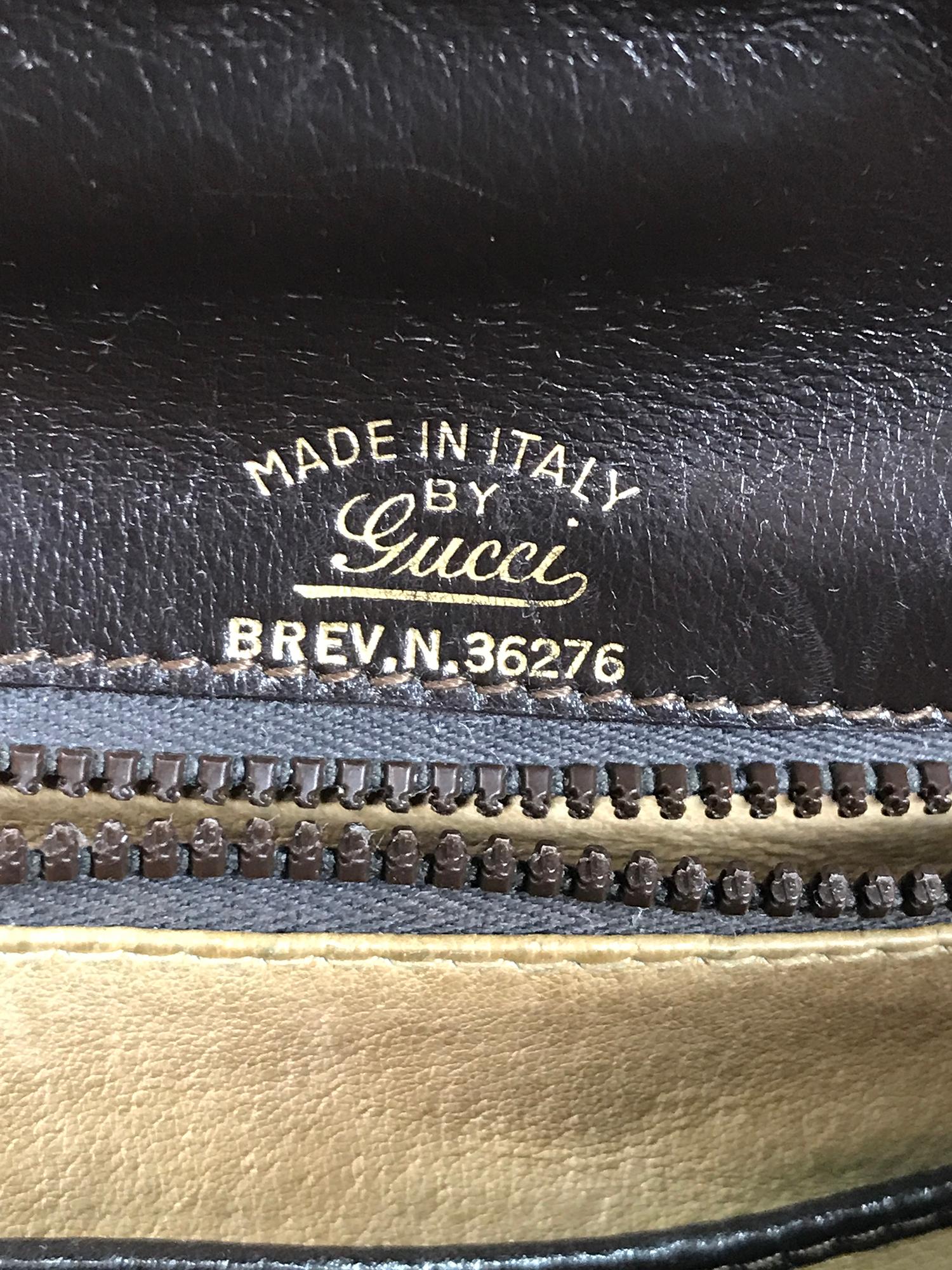 Gucci Original Sylvie Shoulder bag 1969 Chocolate Brown Leather & Gold Hardware For Sale 5