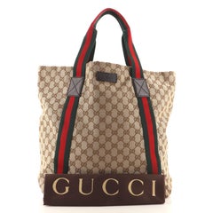 Gucci Original Web Tote GG Canvas Tall