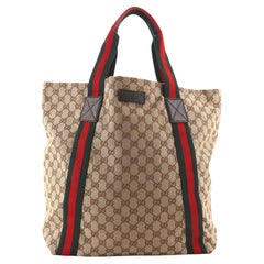 Gucci Original Web Tote GG Canvas Tall