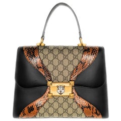 Gucci Osiride Leder Schlangenhaut GG Medium Top Handle Bag