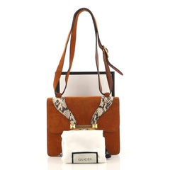 Gucci Osiride Square Shoulder Bag Suede with Python