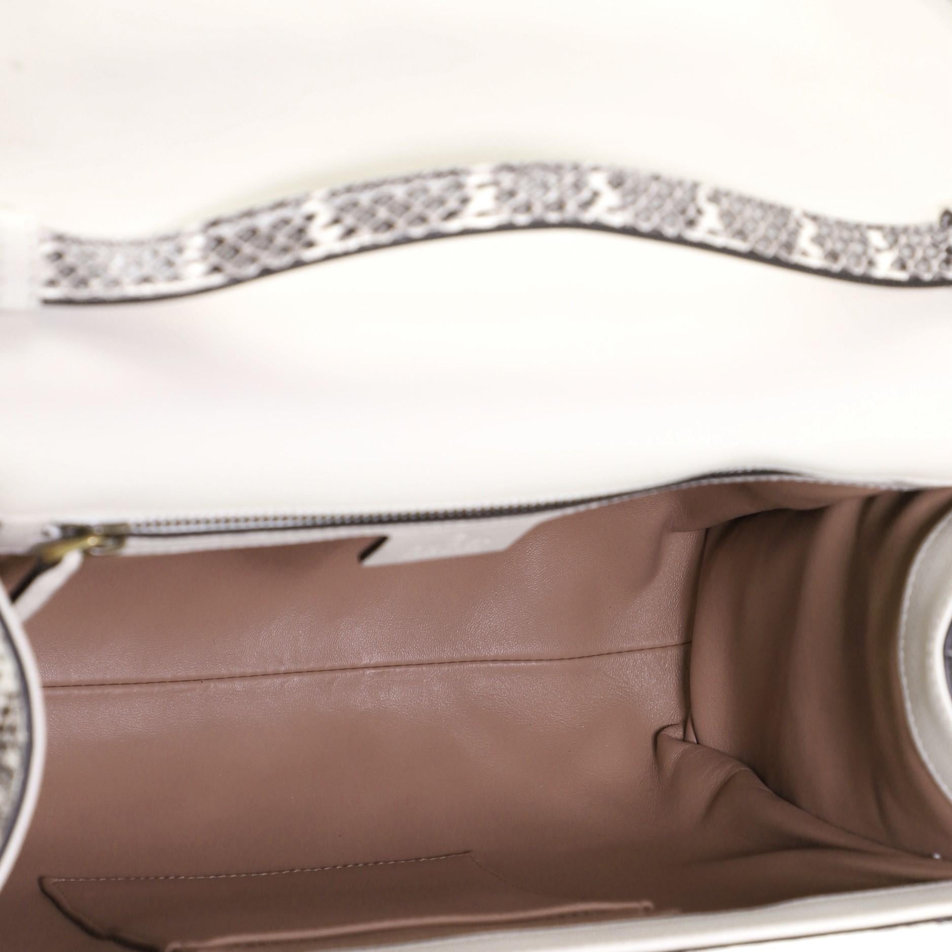 Gray Gucci Osiride Top Handle Bag Embellished Snakeskin Medium 