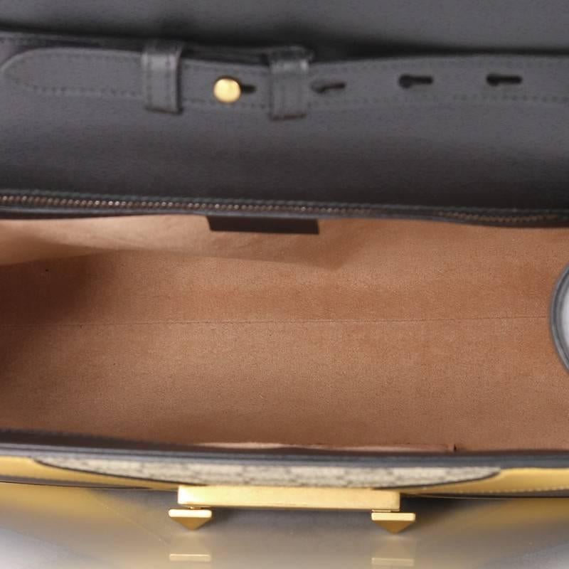 Gray Gucci Osiride Top Handle Bag GG Canvas and Leather Medium