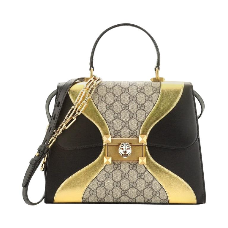 Gucci Osiride Top Handle Bag GG Coated Canvas and Leather Medium at 1stDibs