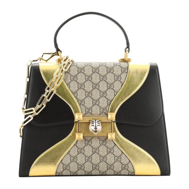 Gucci Osiride Top Handle Bag GG Coated Canvas and Leather Medium