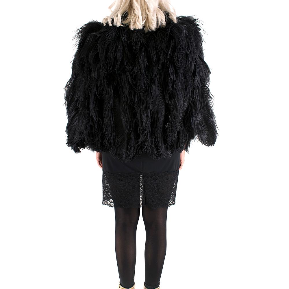 Gucci Ostrich Black Feather Cape IT 40 In New Condition In London, GB