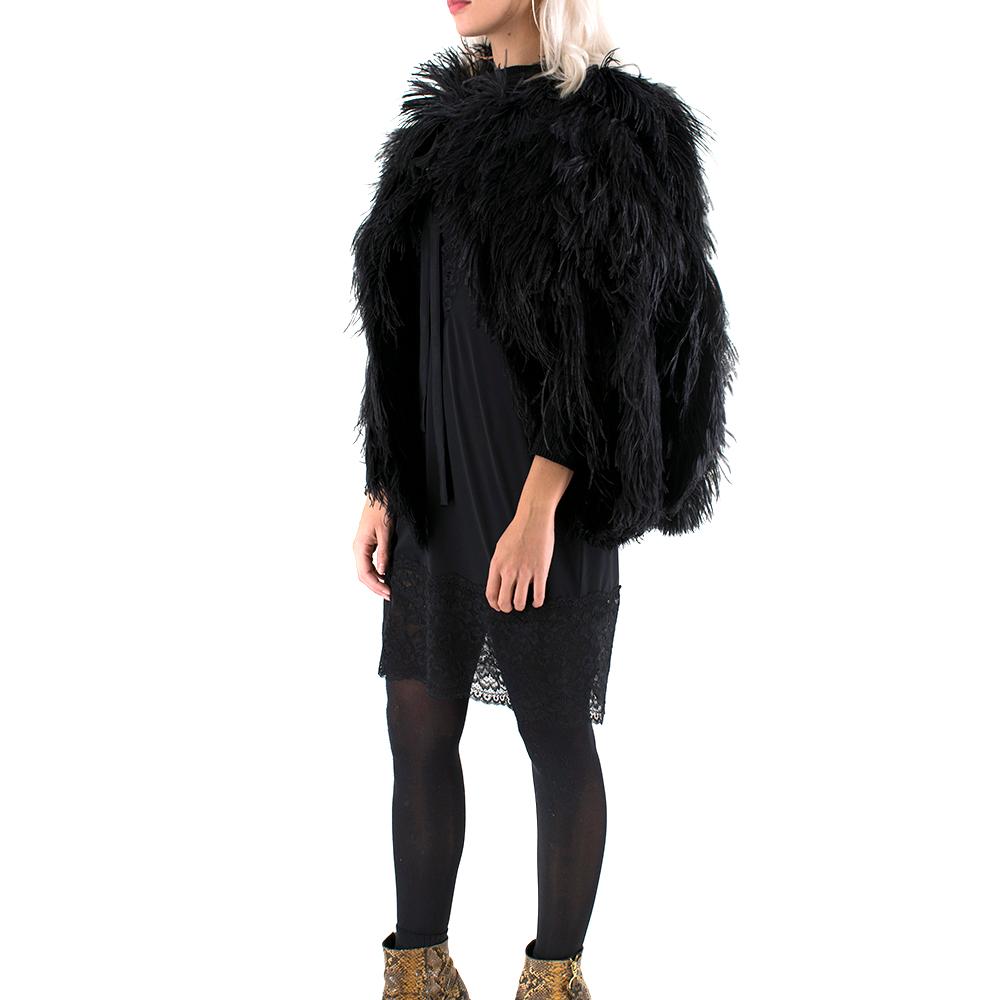 Women's Gucci Ostrich Black Feather Cape IT 40