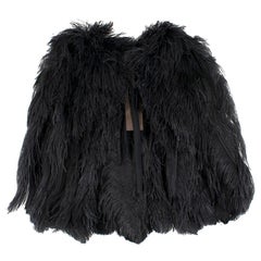 Gucci Ostrich Black Feather Cape IT 40