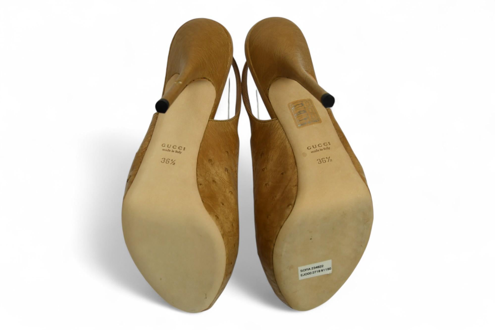 Gucci: tacchi a spillo in pelle di struzzo  Taglia 6,5 US in vendita 3