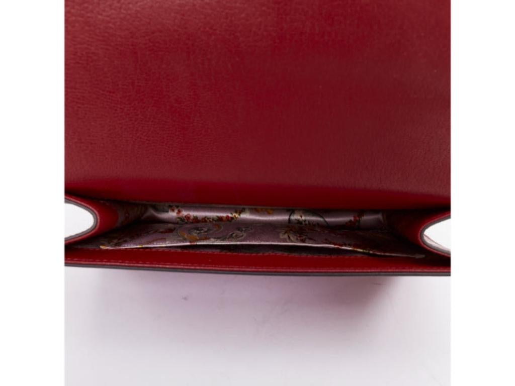 GUCCI Ottilia Bamboo Top Handle red gold insect embellished bag en vente 5