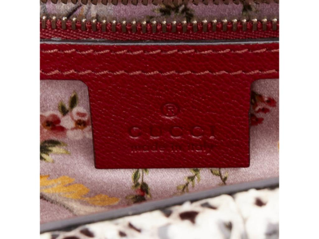 GUCCI Ottilia Bamboo Top Handle red gold insect embellished bag en vente 6