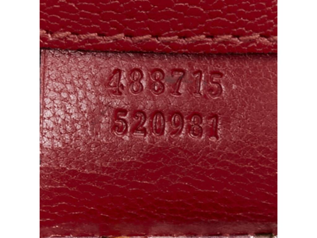 GUCCI Ottilia Bamboo Top Handle red gold insect embellished bag en vente 7