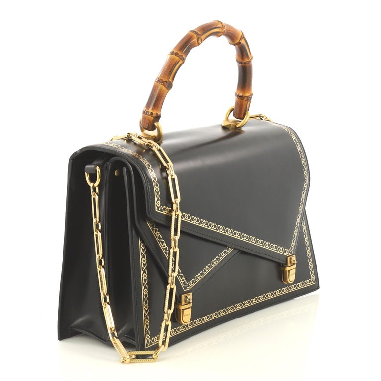 Gucci Ottilia Top Handle Bag Frame Print Leather Medium For Sale at 1stdibs