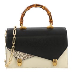 Gucci Ottilia Top Handle Bag Leather with Snakeskin Small