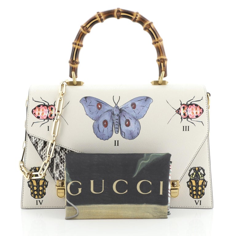Gucci Ottilia Top Handle Bag Painted Leather with Snakeskin Medium at  1stDibs | gucci butterfly bag price, painted gucci bag, gucci ottilia bag