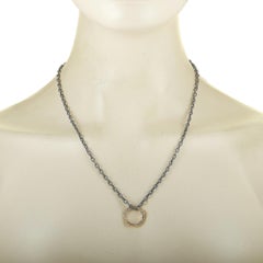 Gucci Ouroboros 18K Yellow Gold and Sterling Silver Snake Motif Necklace