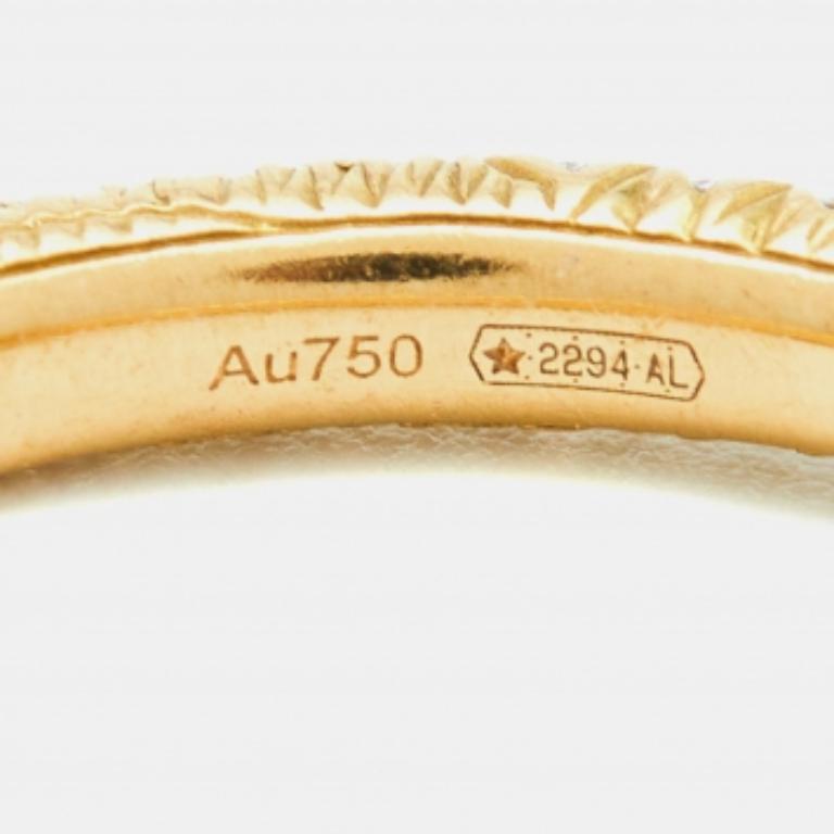 Bague Gucci en or jaune 18k serpent pavé de diamants Ouroboros Taille 52 en vente 1