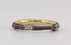 Gucci Ouroboros Gemstone 18K Yellow Gold Kingsnake Band Ring Size 5