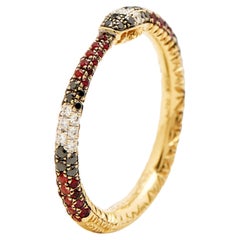 Gucci Ouroboros Multi Gemstone 18k Yellow Gold Ring Size 52