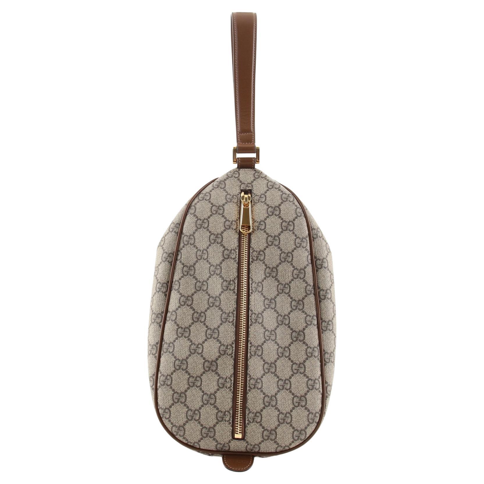 Gucci Vintage Navy Leather Clutch GHW Circa 1950's For Sale at