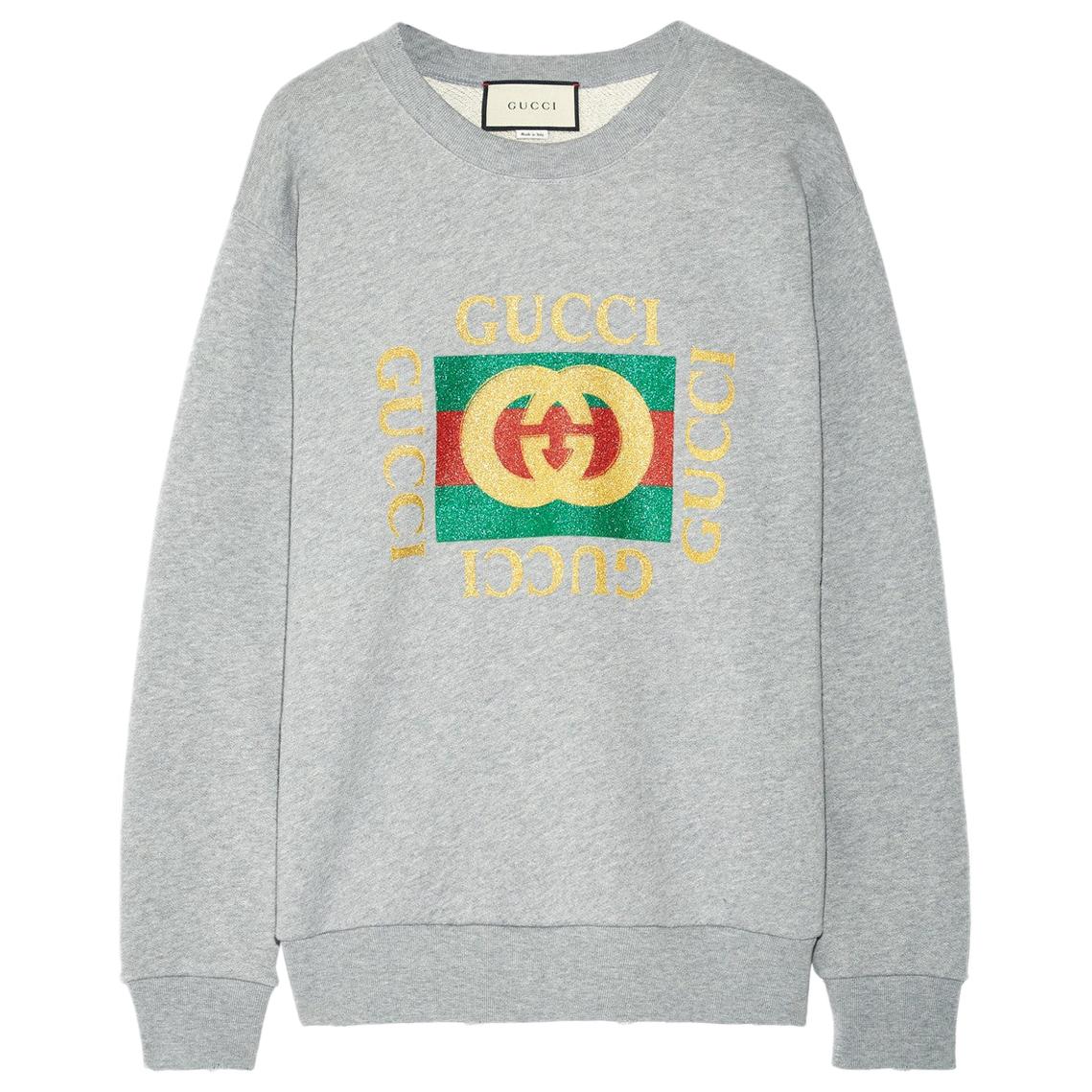 Gucci Oversized Appliquéd Printed Cotton-Terry Sweatshirt
