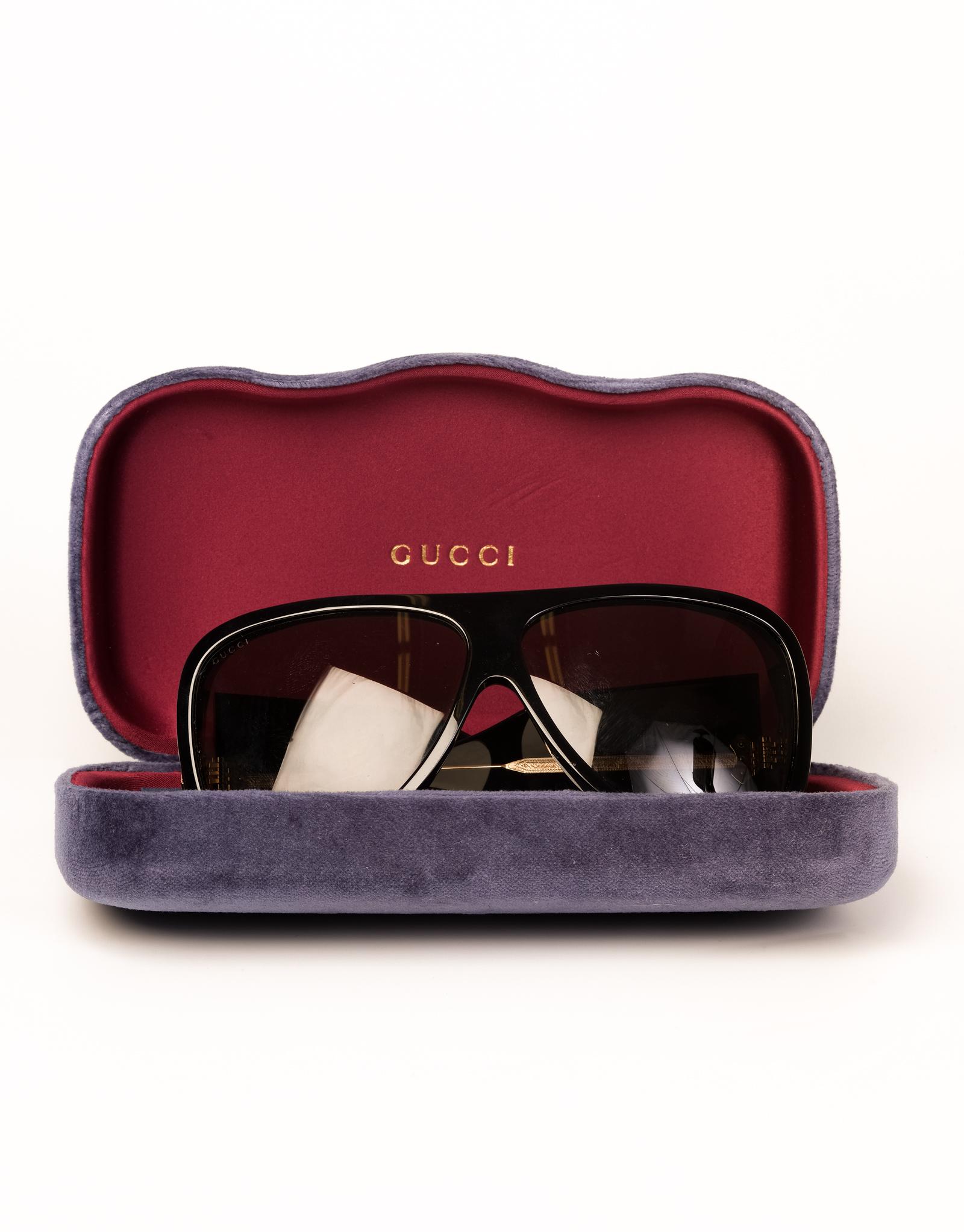 Black Gucci oversized Aviator Sunglasses GG0149S