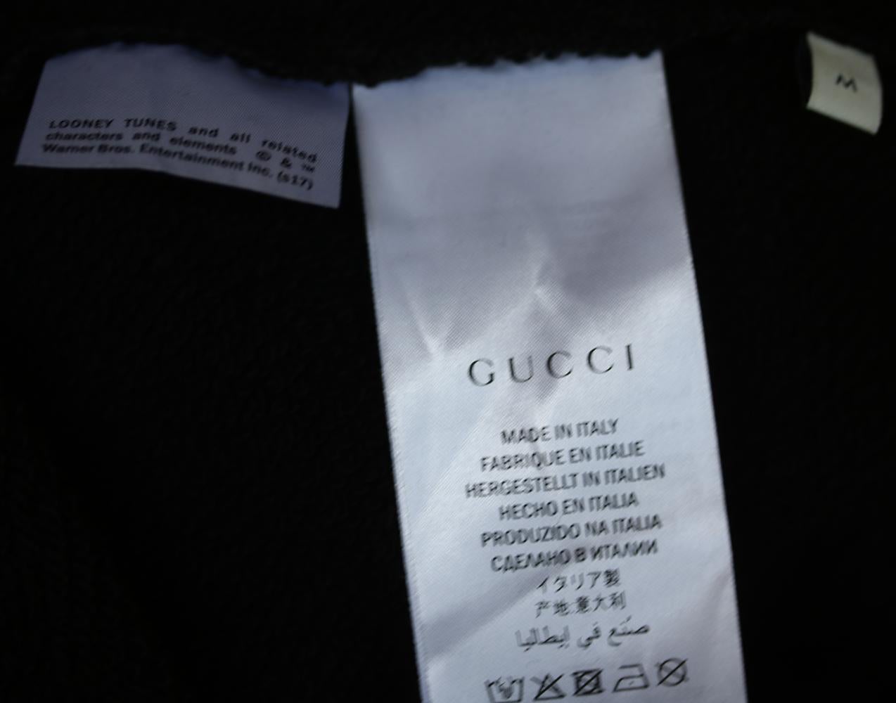Black Gucci Oversized Bugs Bunny Cotton-Jersey Sweatshirt 