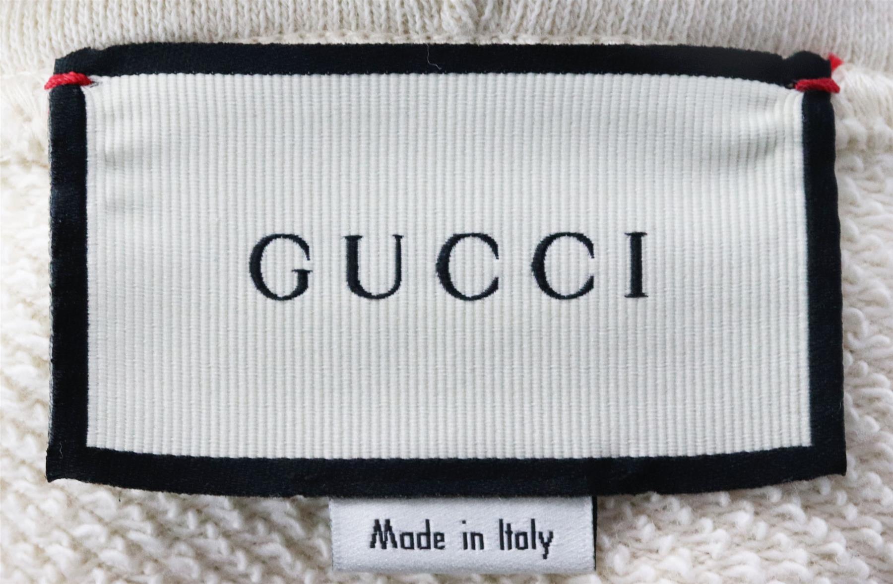 Women's Gucci Oversized Embellished Cotton Terry Hoodie Large 