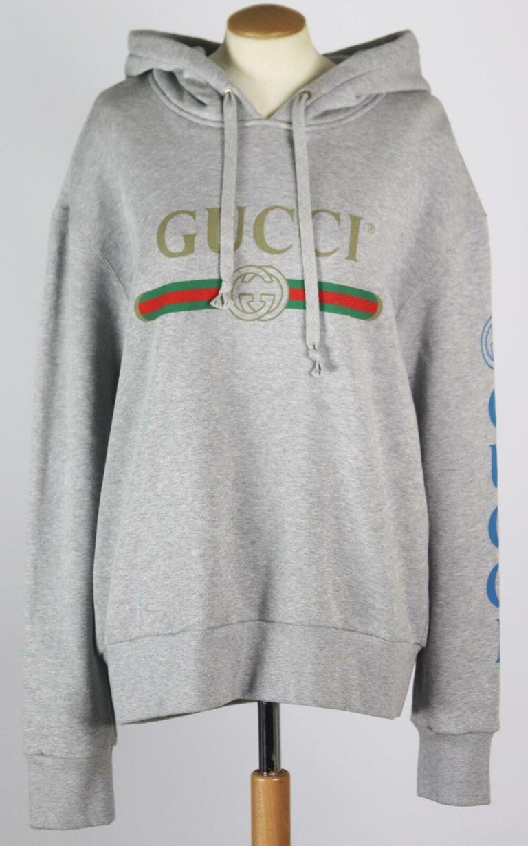 Gucci Oversized Embroidered Cotton Jersey Hoodie at 1stDibs