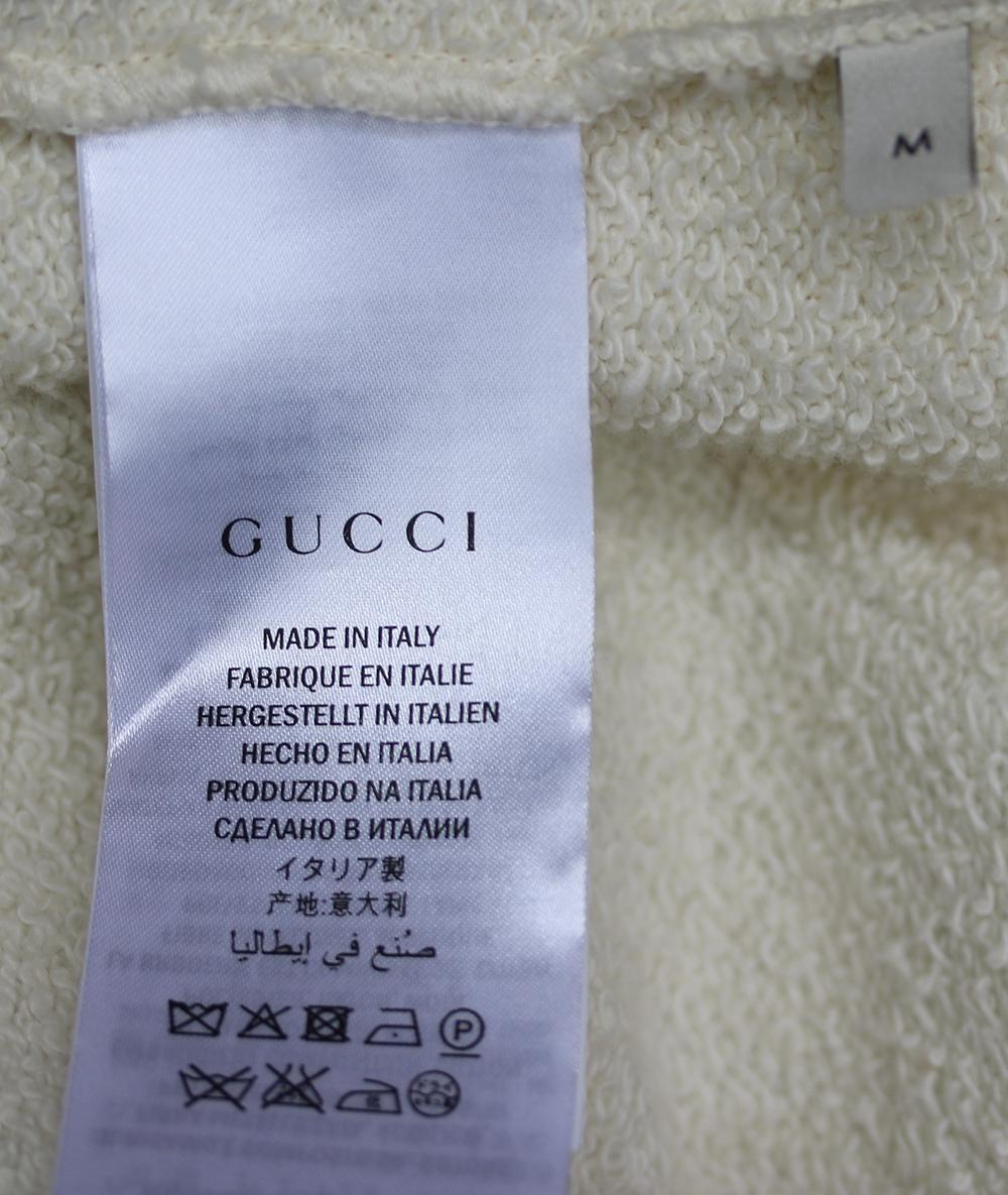 Beige Gucci Oversized Embroidered Hooded Sweatshirt