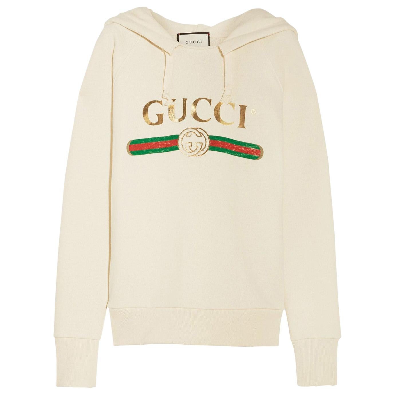 Gucci Oversized Embroidered Hooded Sweatshirt