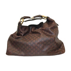 Gucci Oversized Leather Embossed Monogram Shoulder Bag