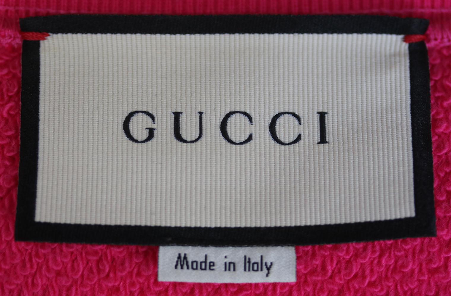 Pink Gucci Oversized Logo-Printed Cotton-Terry Sweatshirt 
