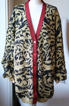 Gucci Oversized Metallic Intarsia Knitted Cardigan