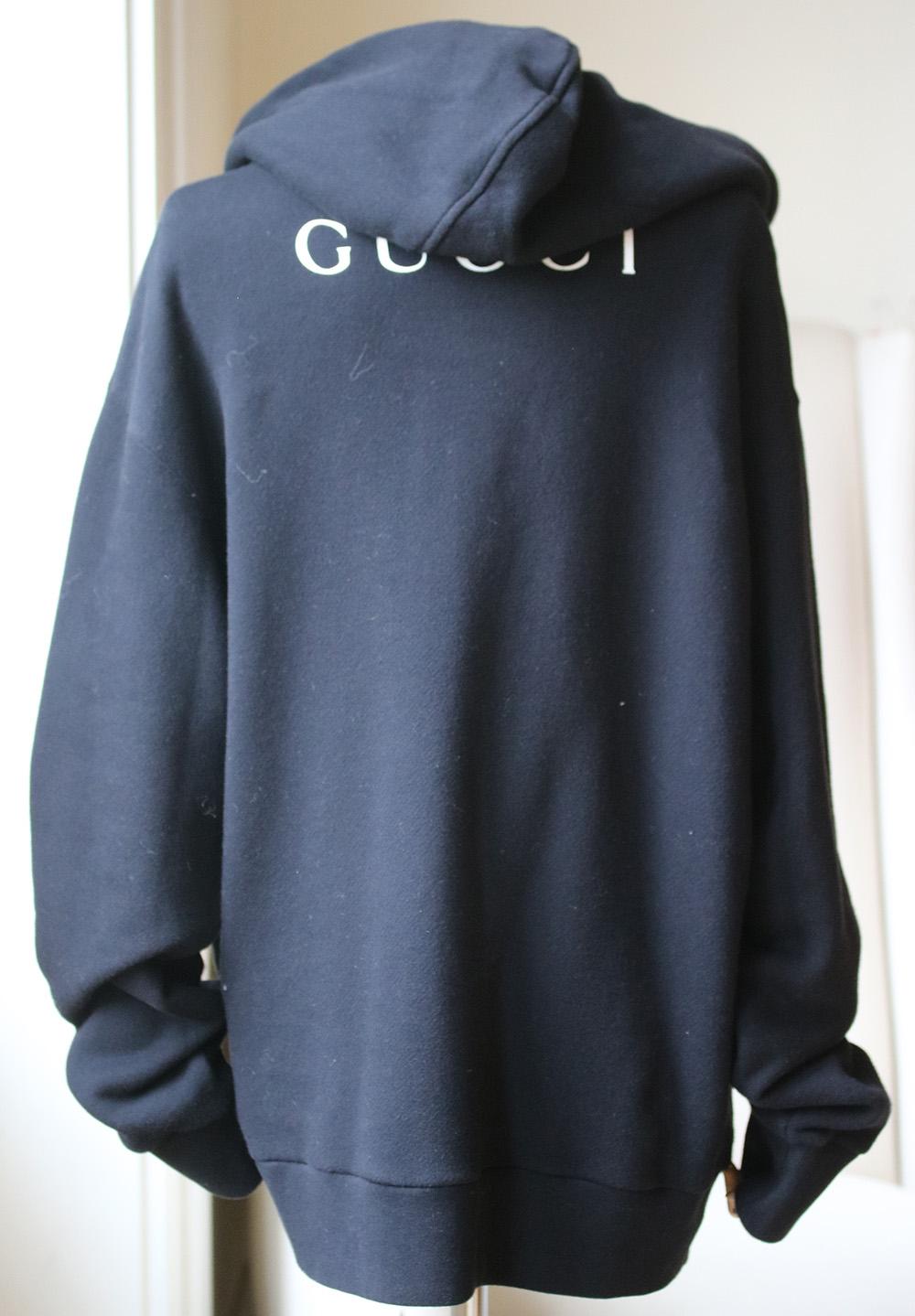 Gucci Oversized Printed Loopback Cotton-Jersey Hoodie  In Excellent Condition In London, GB