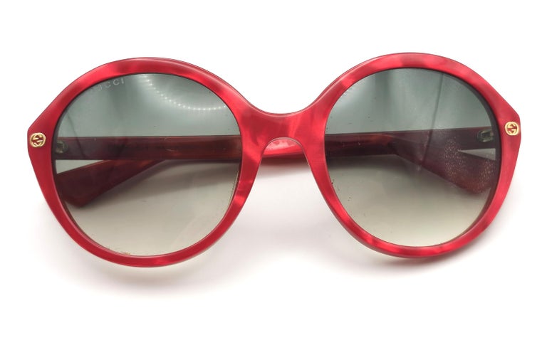 Lunettes de soleil surdimensionnées Gucci, rouge et Abeille