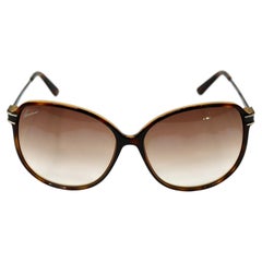 Gucci Oversized Tortoise Gradient Tinted Lens Butterfly Frame Sunglasses