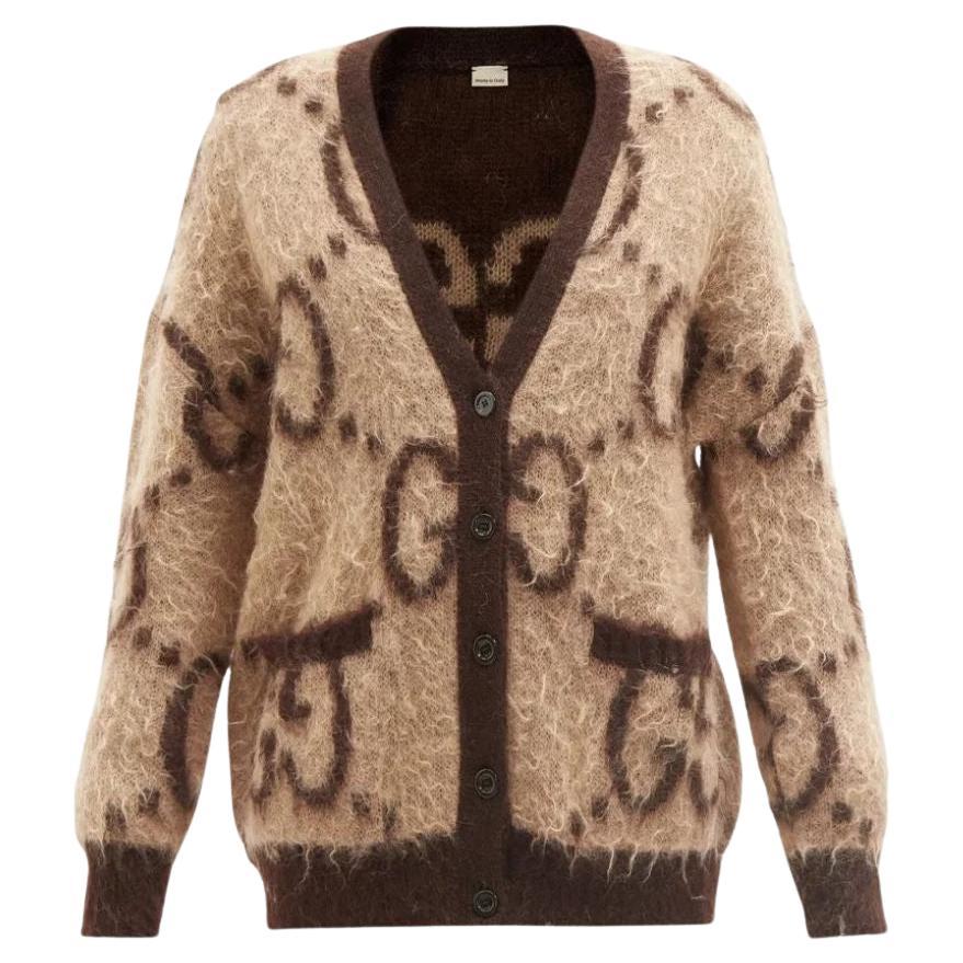 Gucci Oversized Wool-Blend Logo Cardigan - EU 36