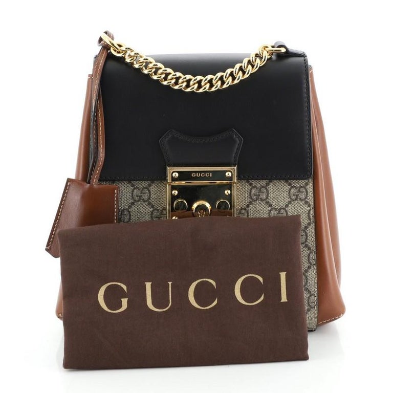 Gucci Padlock Backpack GG Coated Canvas and Leather Mini at 1stDibs