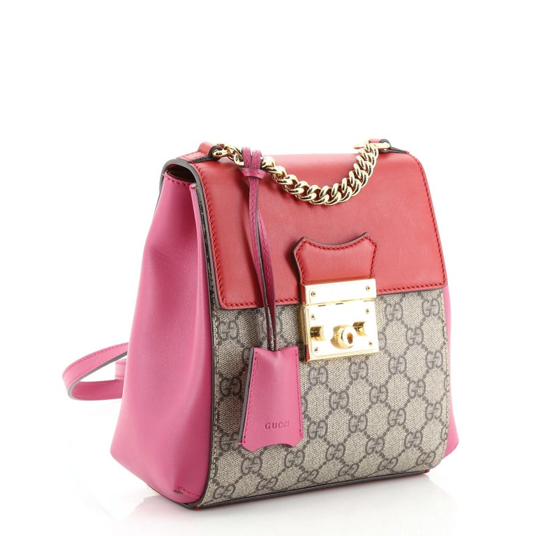 Gucci Padlock Backpack GG Coated Canvas and Leather Mini at 1stDibs