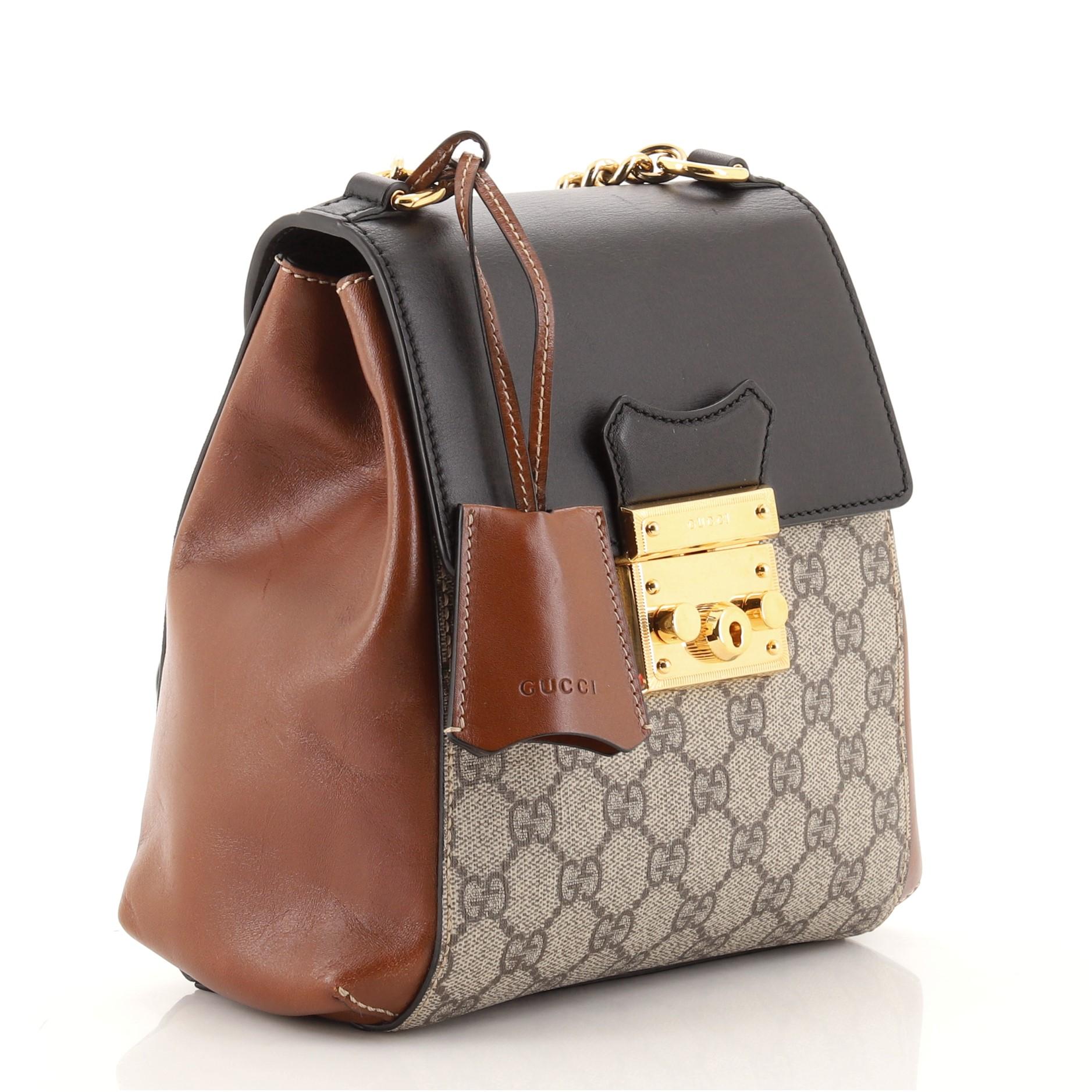Gg supreme canvas & leather padlock backpack new arrivals
