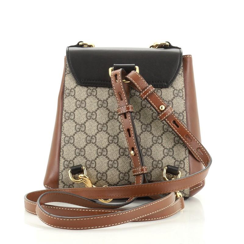 Brown Gucci Padlock Backpack GG Coated Canvas and Leather Mini