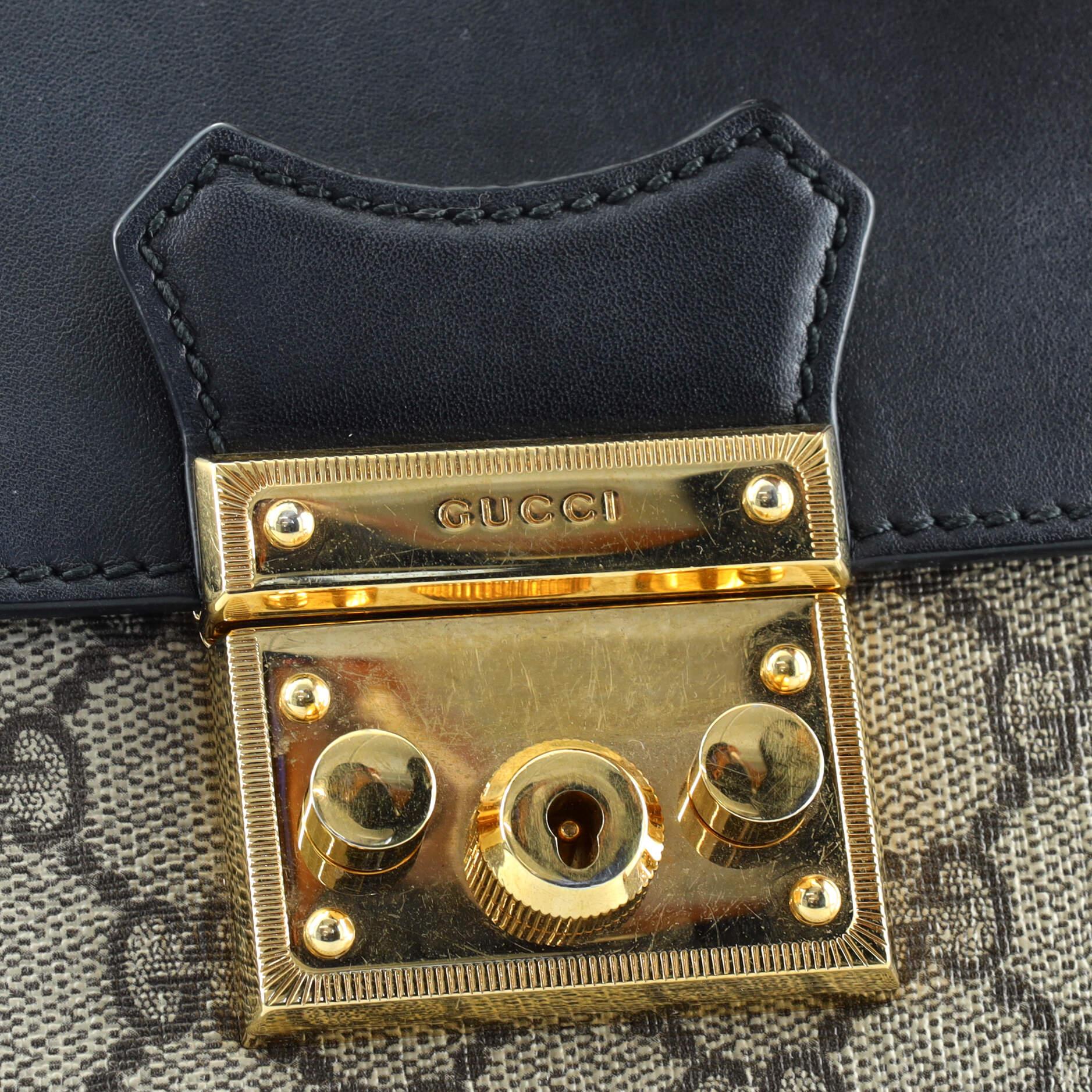 Gucci Padlock Backpack GG Coated Canvas and Leather Mini In Good Condition In NY, NY