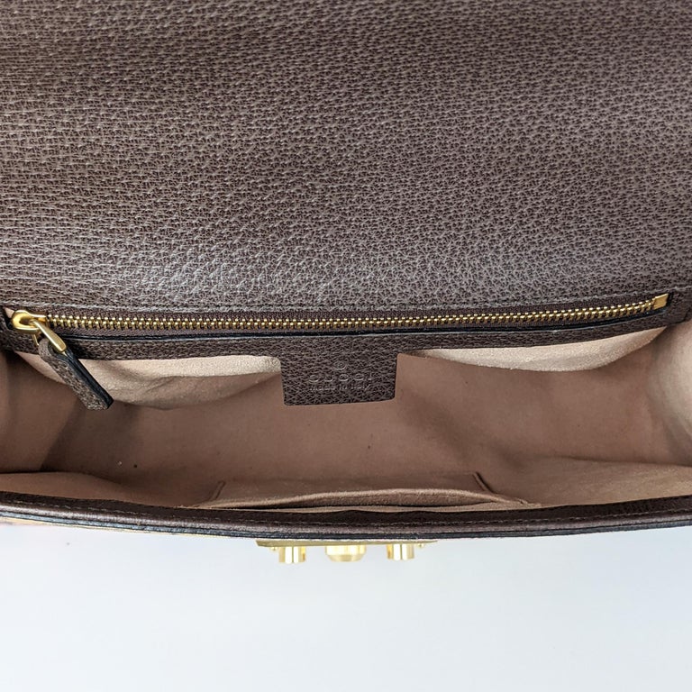 Gucci Padlock Chain Brown Gg Supreme Canvas Bengal Tiger Shoulder Bag at 1stDibs