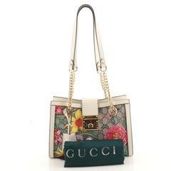 Gucci Padlock Kette Tote Flora GG aus beschichtetem Segeltuch