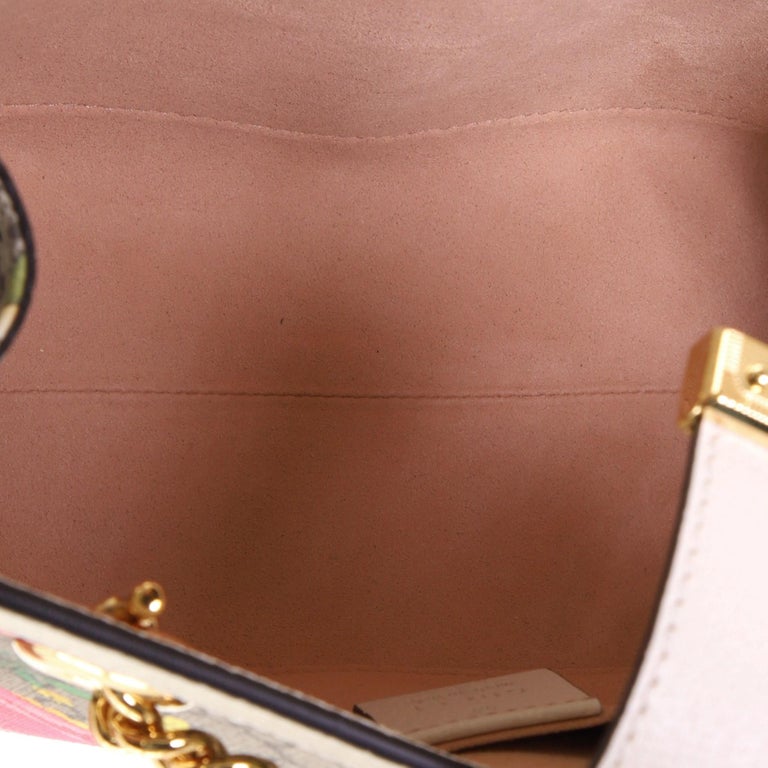 Gucci Padlock Chain Tote Flora GG Coated Canvas Small at 1stDibs