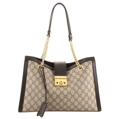 Gucci Padlock Chain Tote GG Coated Canvas Medium